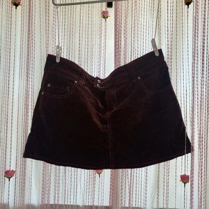 Brown Corduroy Mini Skirt